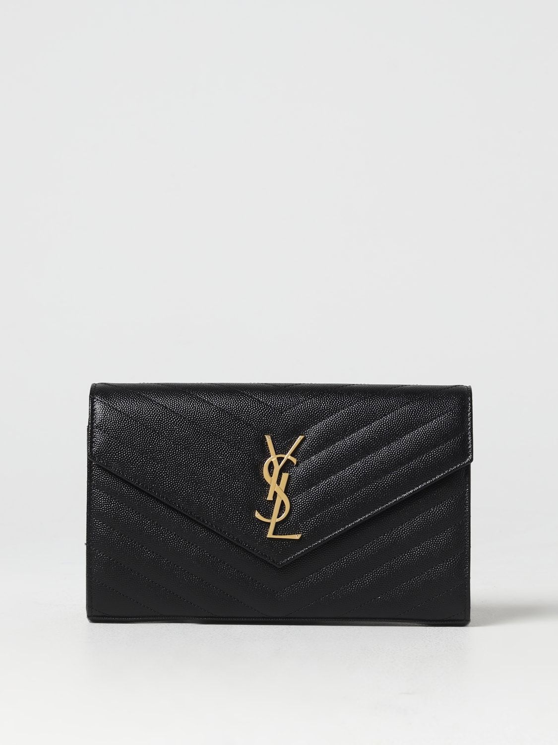SAINT LAURENT: Cassandre wallet bag in quilted embossed leather - Black | Saint Laurent mini bag ... | Giglio.com - Global Italian fashion boutique