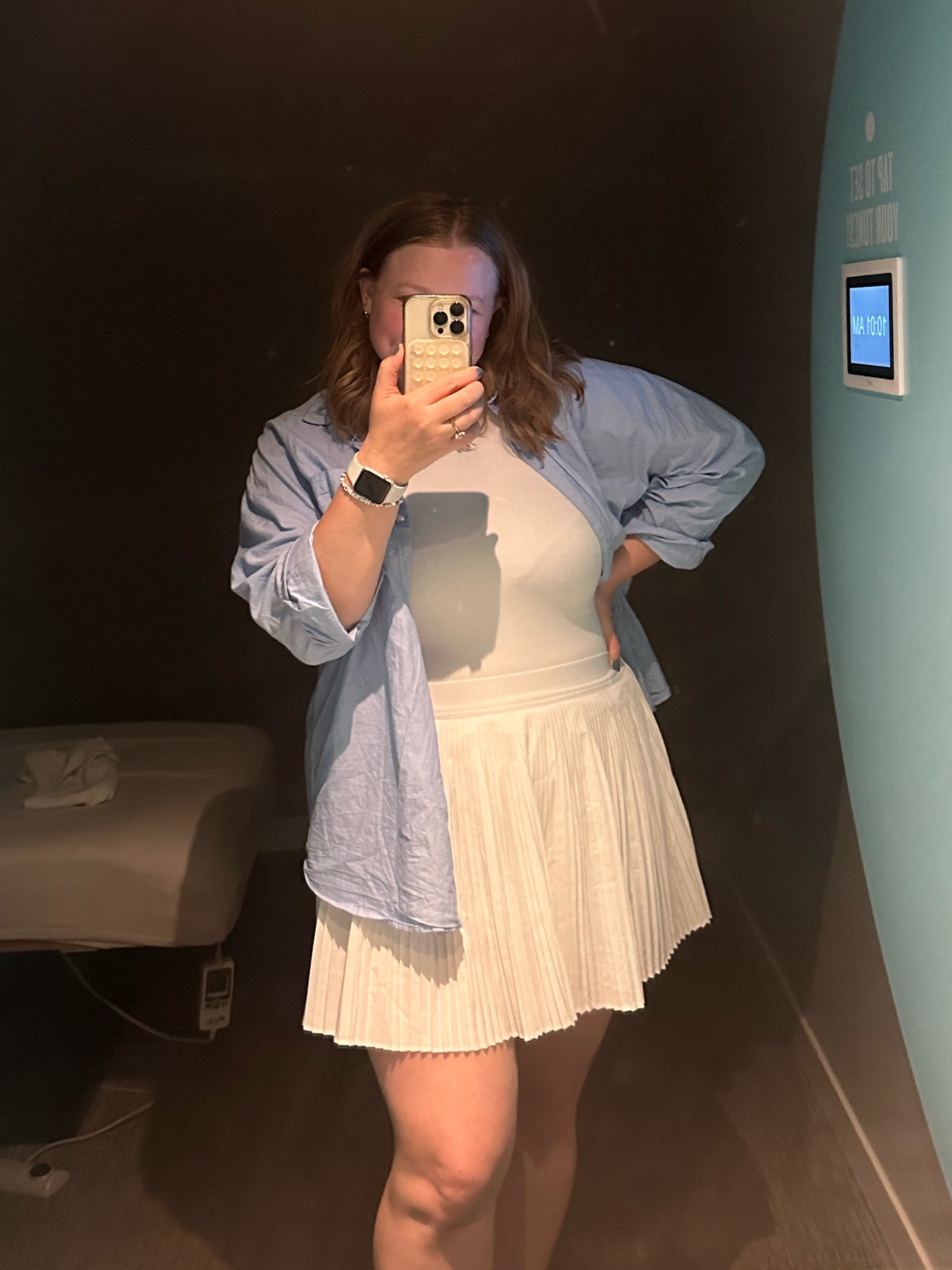 Cool spring morning massage | mom style | tennis skirt | coastal grandmother inspo | midsize mom Sunday morning outfit 

#LTKMidsize #LTKSaleAlert #LTKFindsUnder50
