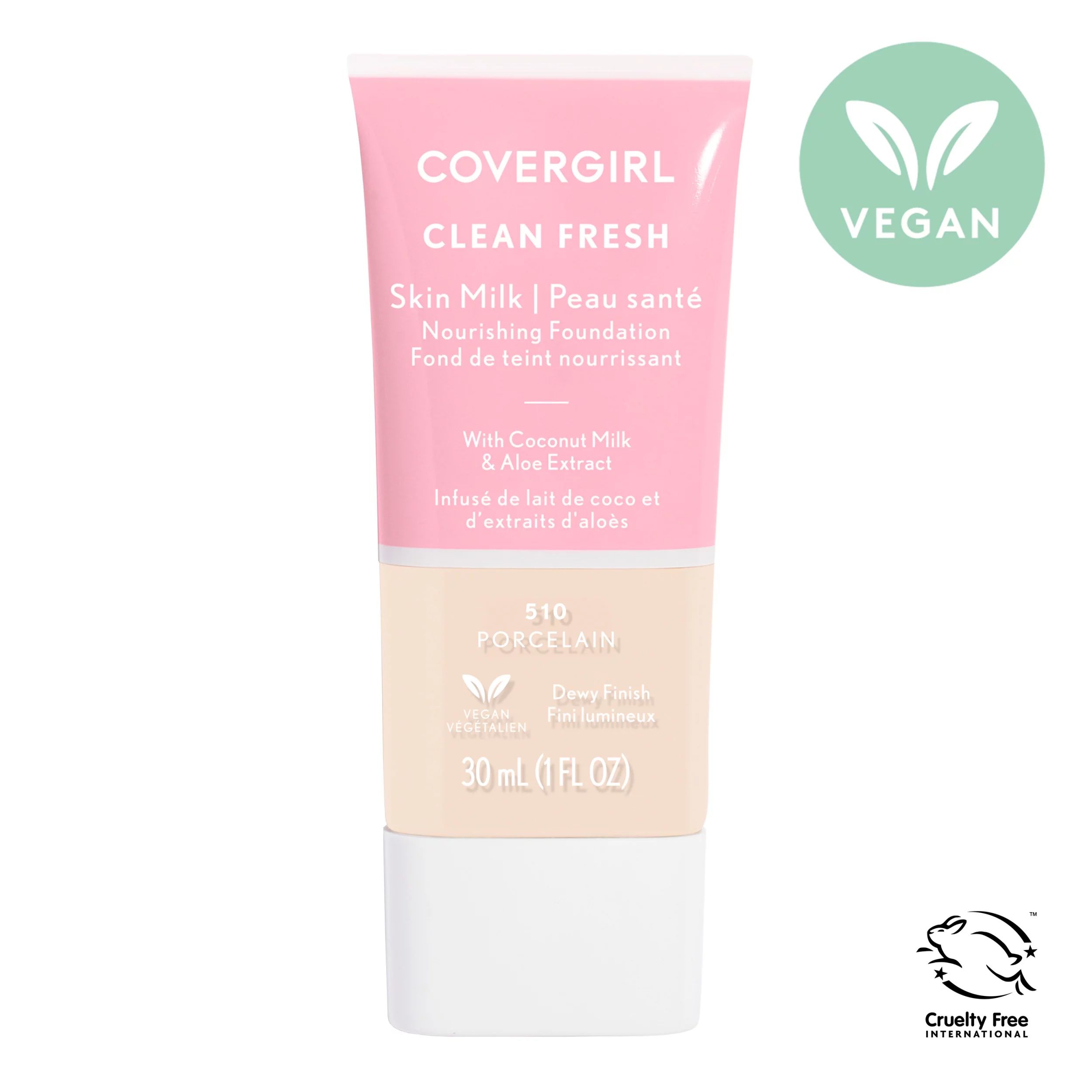 COVERGIRL Clean Fresh Skin Milk, Dewy Finish, Porcelain, 1 fl oz - Walmart.com | Walmart (US)