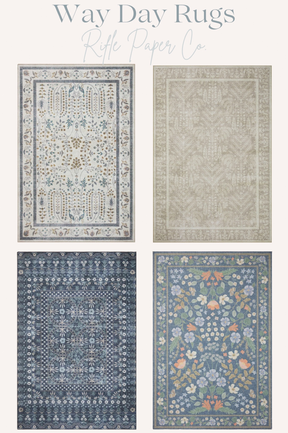Nothing adds whimsy to a room like a Rifle Paper Co rug! With delicate flowers and beautiful colors, these are perfect for every living space!

#rug #arearug #wayday @wayfair @riflepaperco

#LTKsalealert #LTKhome #LTKstyletip