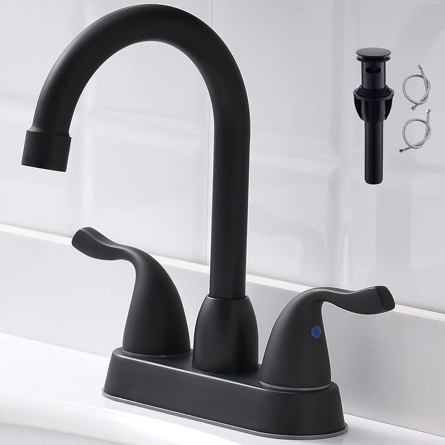 2 Handle Black Bathroom Sink Faucet - 4 Inch Centerset Faucet Bathroom 2 or 3 Hole Lavatory Fauce... | Amazon (US)