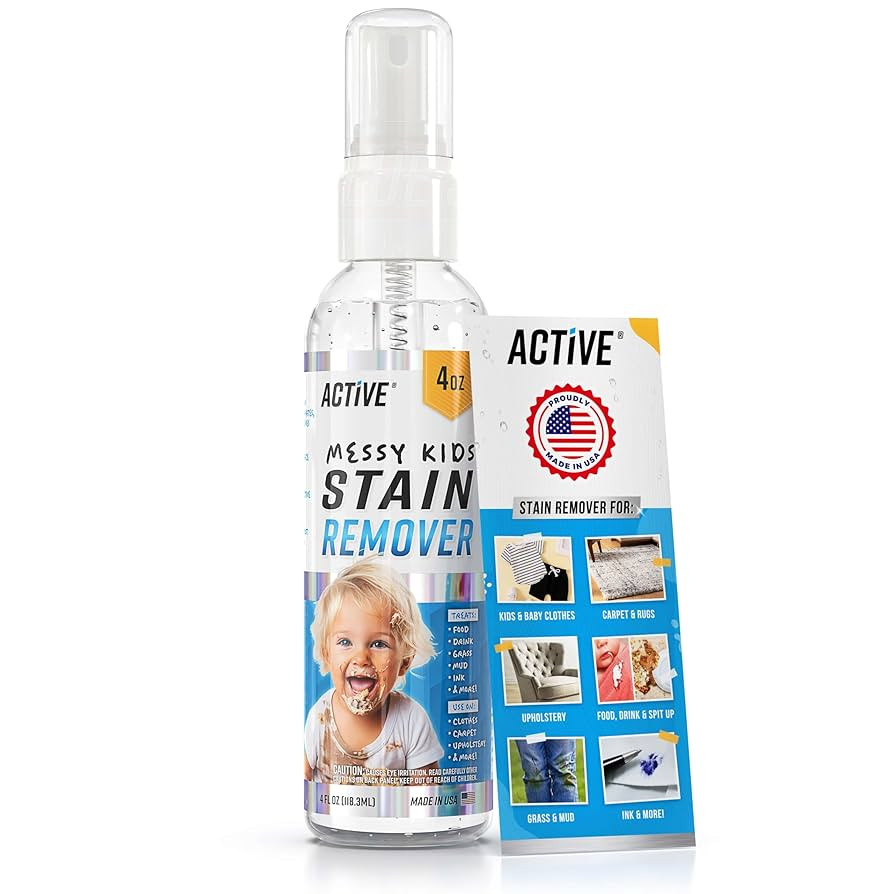 Messy Kids Stain Remover Spray - ACTIVE Laundry Spot Cleaner, Natural Stain Treater Spray for Bab... | Amazon (US)