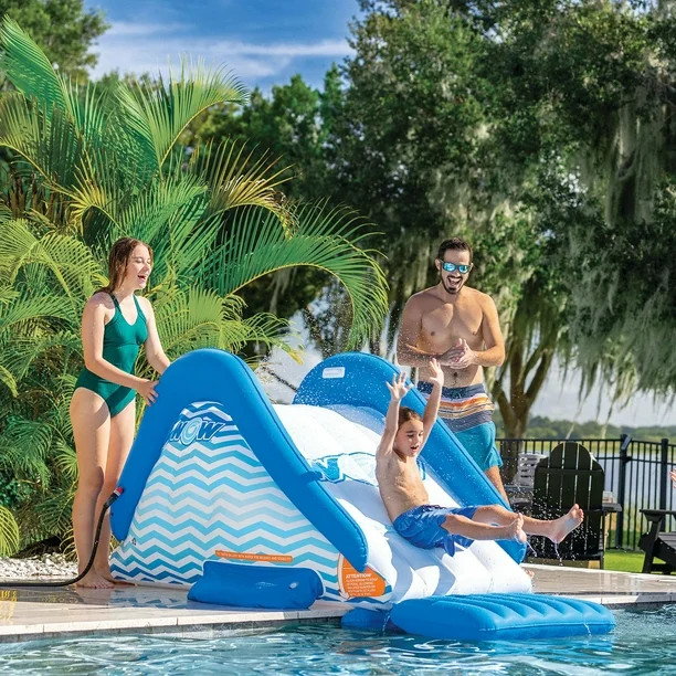 WOW Sports Inflatable Pool & Dock Slide with Built-in Sprinkler and Safety Bumper - Samsclub.com | Sam's Club