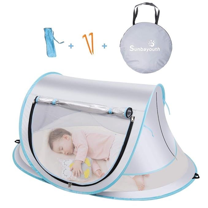 SUNBA YOUTH Baby Tent, Portable Baby Travel Bed, UPF 50+ Sun Shelters for Infant, Pop Up Beach Te... | Amazon (US)