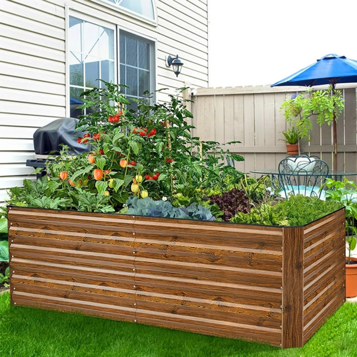 Arlmont & Co. Denishia Belisle Galvanized Metal Outdoor Raised Garden Bed Planter Box for Vegetab... | Wayfair North America