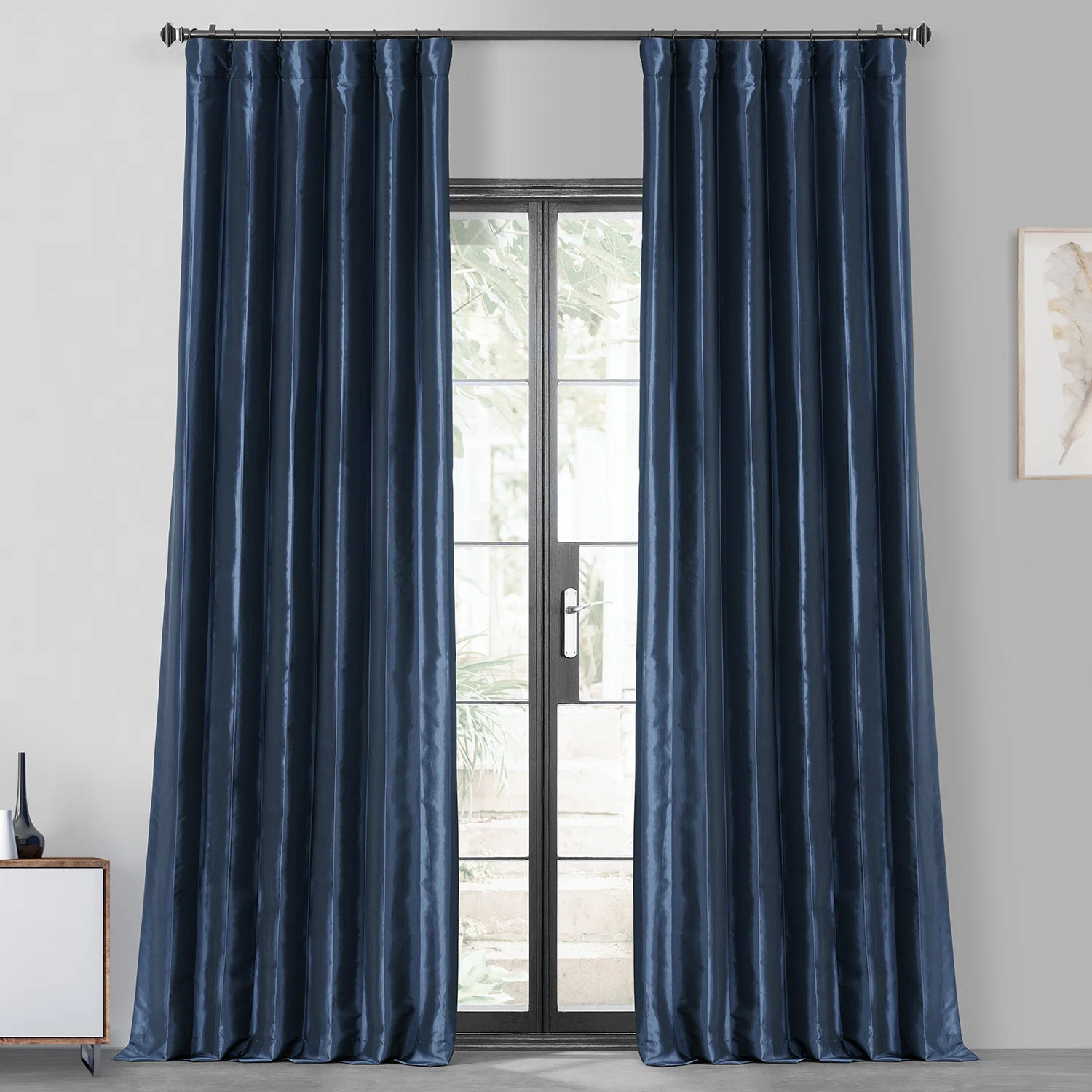 Avedon Rod Pocket Faux Silk Taffeta Thermal Blackout Curtains - Single Panel Drapes (1 Panel) | Wayfair North America