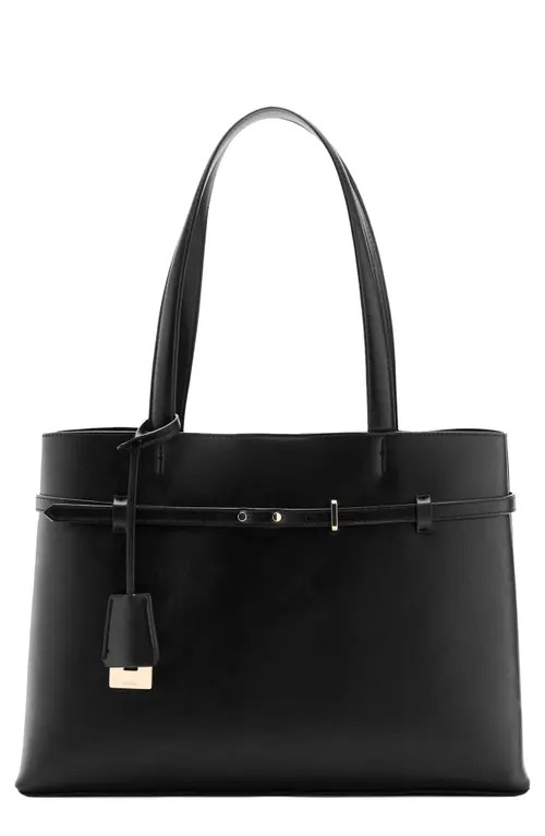 MANGO Charm Detail Tote in Black at Nordstrom | Nordstrom