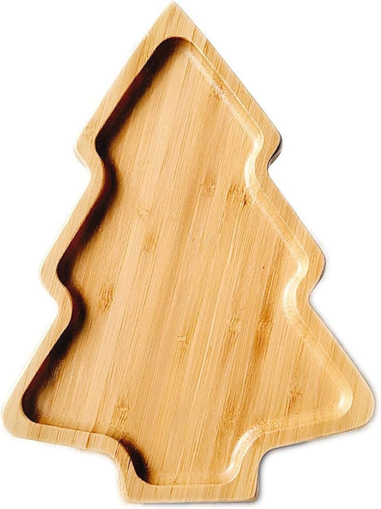 BinaryABC Christmas Tree Wood Serving Platters Wooden Trays Side Dish Serving Trays Tabletop Serving | Amazon (US)