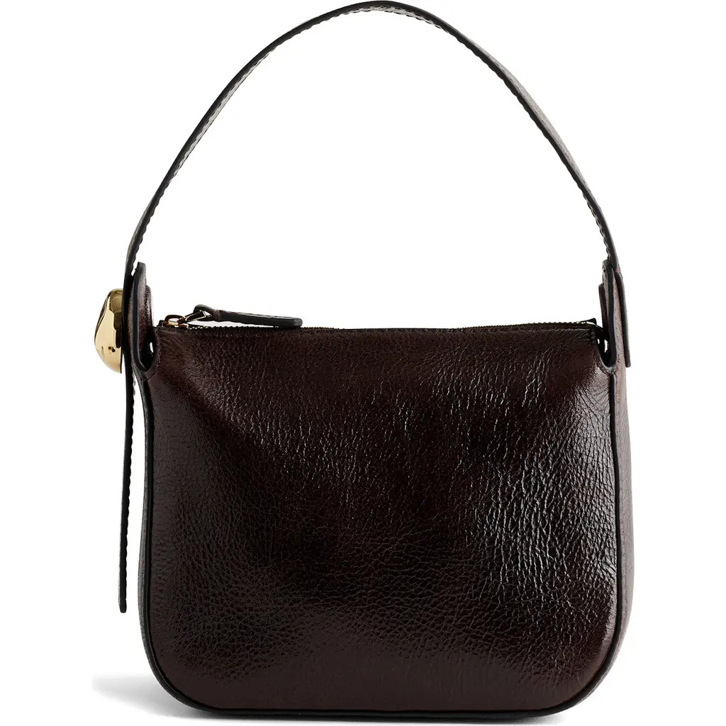 Madewell The Sculpted Metal Wristlet Bag in Espresso Bean at Nordstrom | Nordstrom