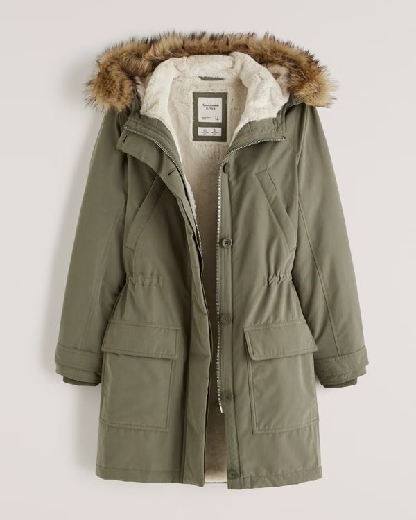 Faux Fur-Lined Military Parka | Abercrombie & Fitch (US)