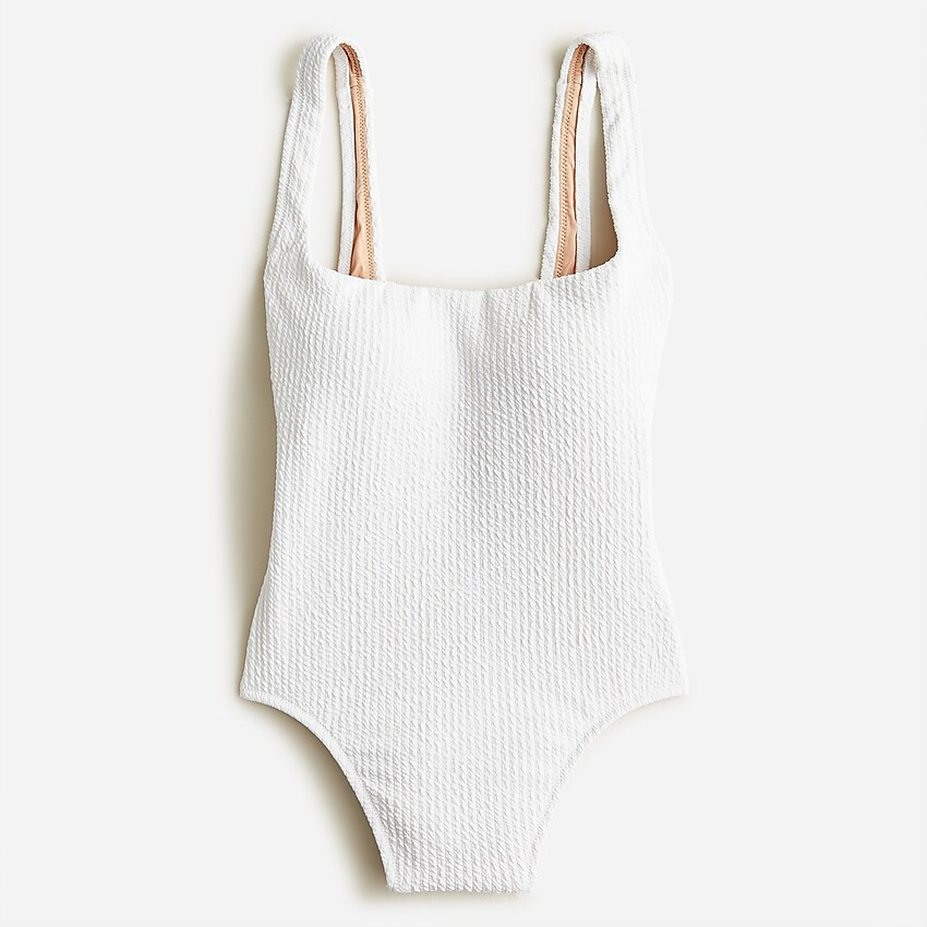 Textured squareneck one-piece | J. Crew US