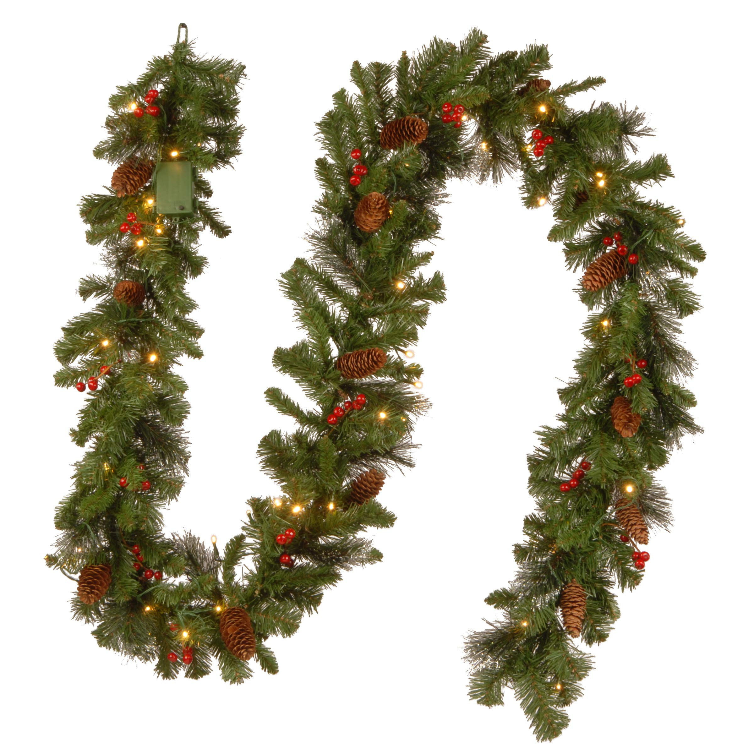 National Tree Company 9 ft Pre-Lit Crestwood Spruce Artificial Christmas Garland, Christmas Decor... | Amazon (US)