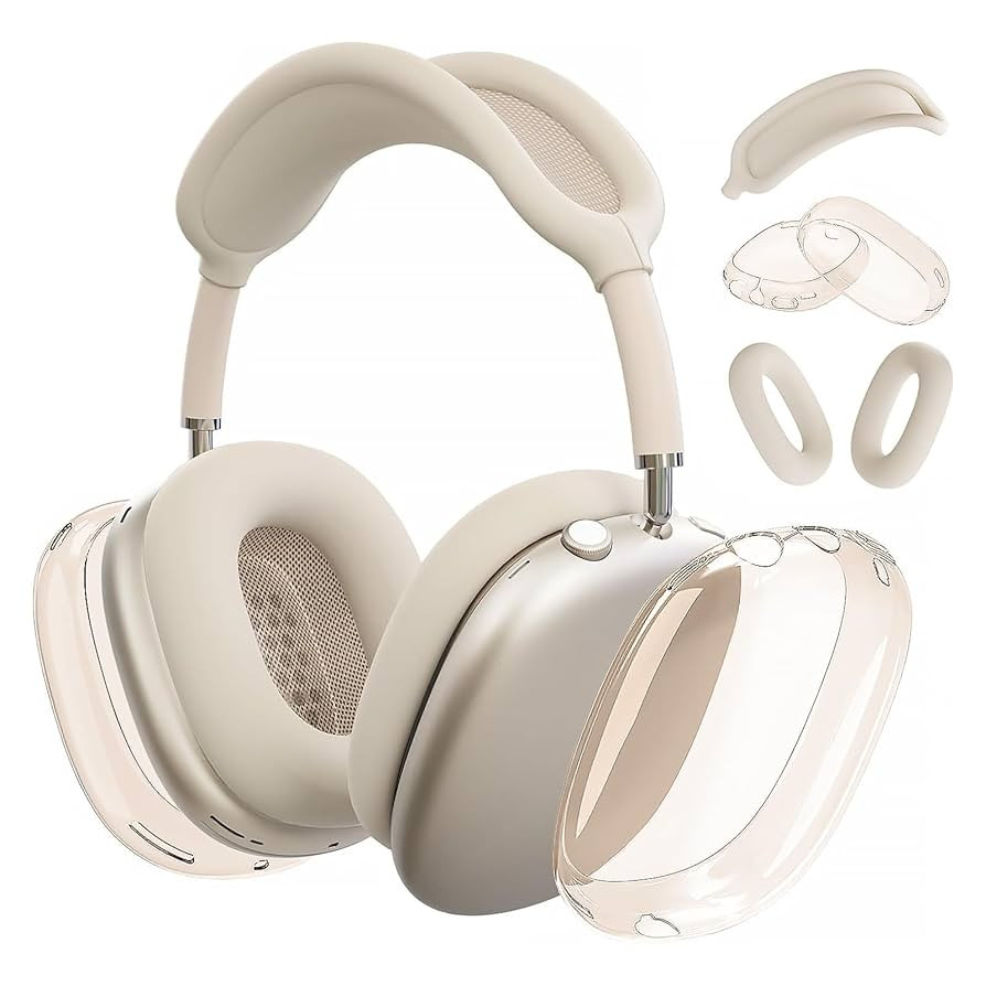 Case Cover for AirPods Max Headphones, Silicone Ear Pad/Headband Cover/Clear Soft TPU Ear Cups Co... | Amazon (US)