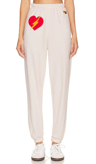 Bolt Heart Sweatpants in Vintage White | Revolve Clothing (Global)