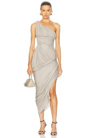 Rick Owens Lido Draped Gown in Grey | FWRD 