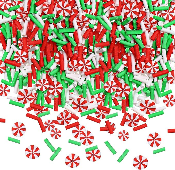 Tigeen 300g Christmas Fake Sprinkles Polymer Clay Slices Faux Sprinkles Polymer Soft Clay Christm... | Amazon (US)