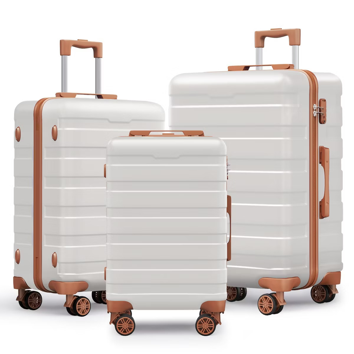 SKONYON 3pc Hardside Checked Spinner Luggage Set | Target
