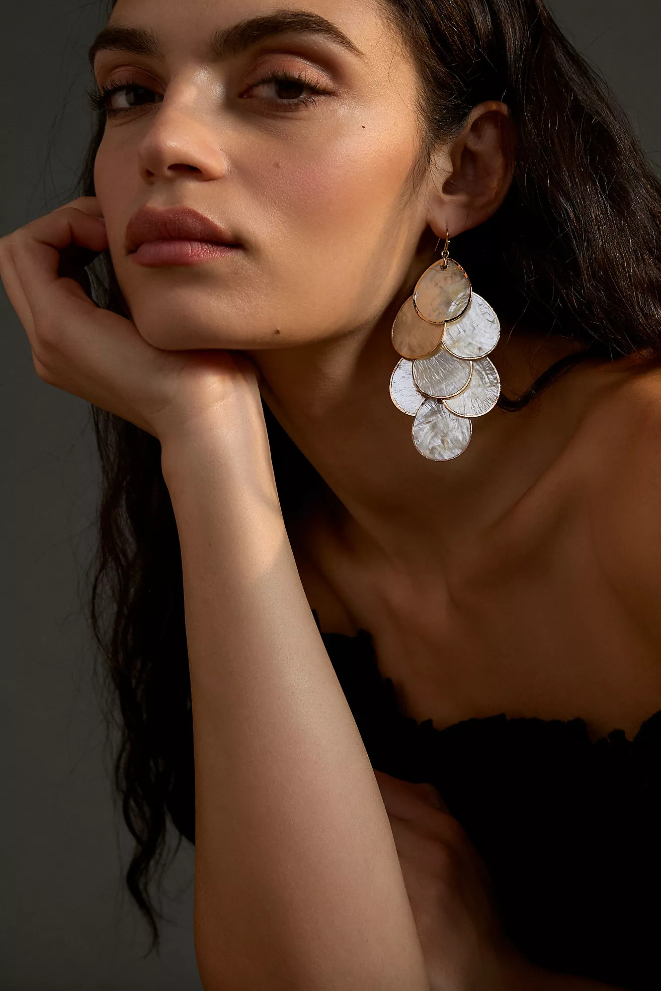 Scalloped Mother-of-Pearl Drop Earrings | Anthropologie (US)