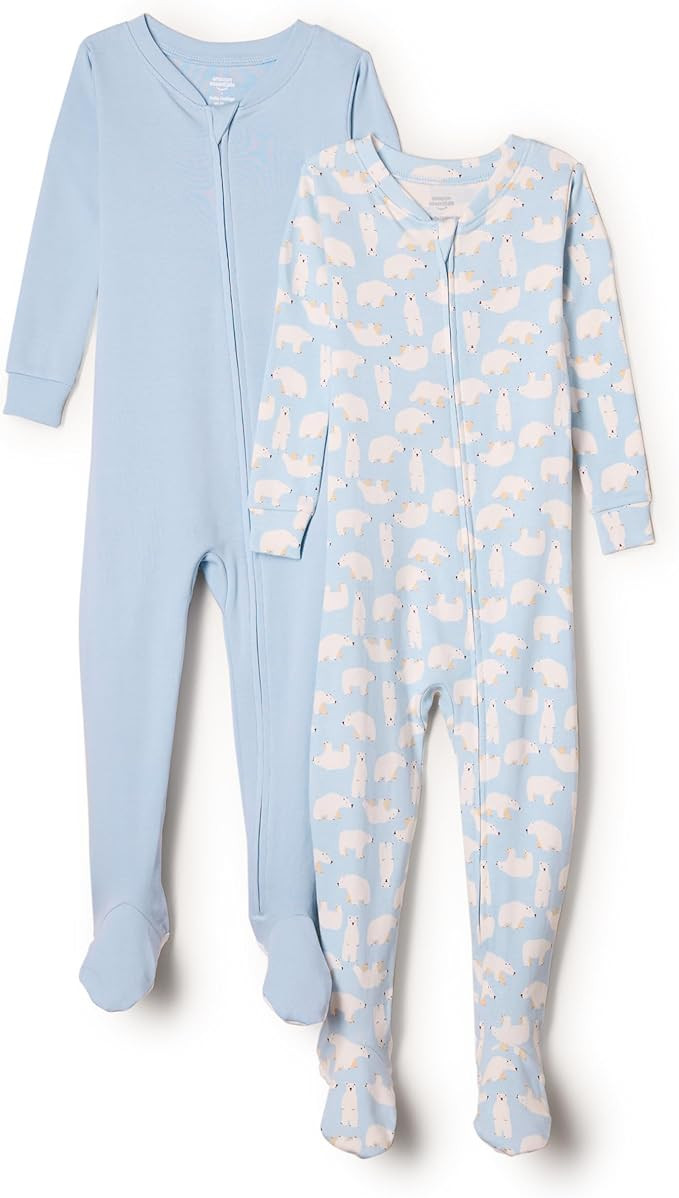 Amazon Essentials x Sofia Grainge Unisex Toddlers and Babies' Snug-Fit Cotton Footed Pajamas, Pac... | Amazon (US)