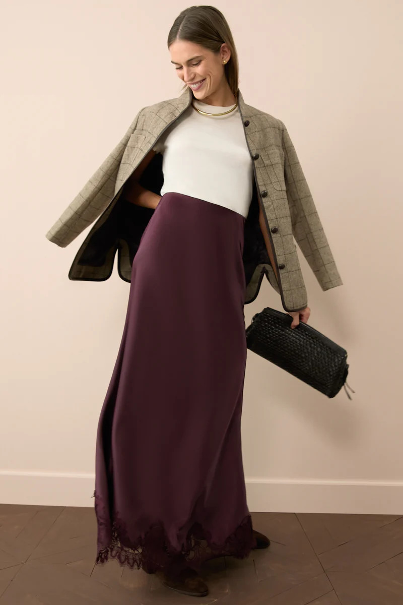 Winetasting Satin Mischa Slip Skirt | Tuckernuck (US)