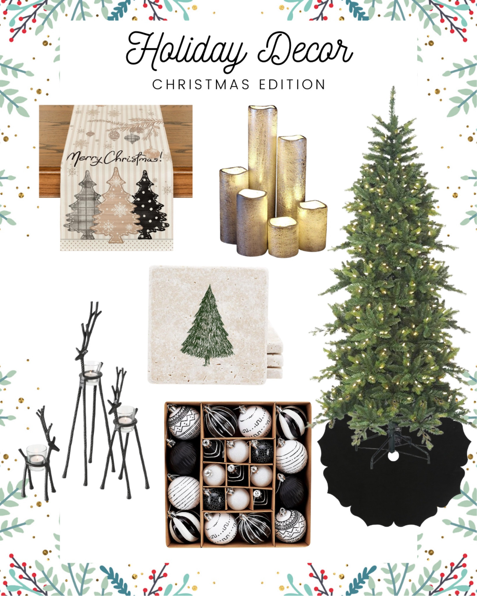 Christmas tree 
Christmas tree decorations
Holiday decor 
Tree skirts 
Reindeer 
Pine tree 

#LTKHoliday #LTKhome #LTKSeasonal