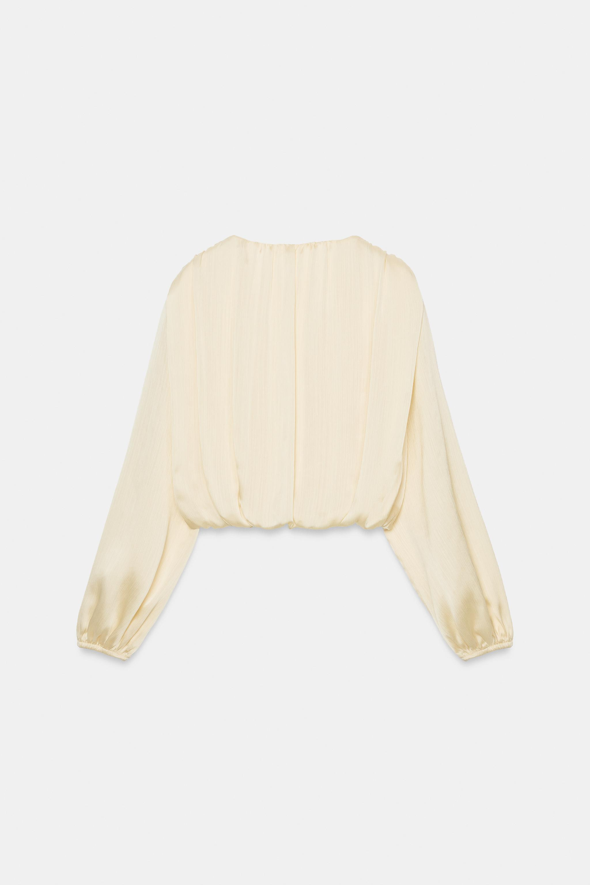 SATIN EFFECT BALLOON BLOUSE | Zara US