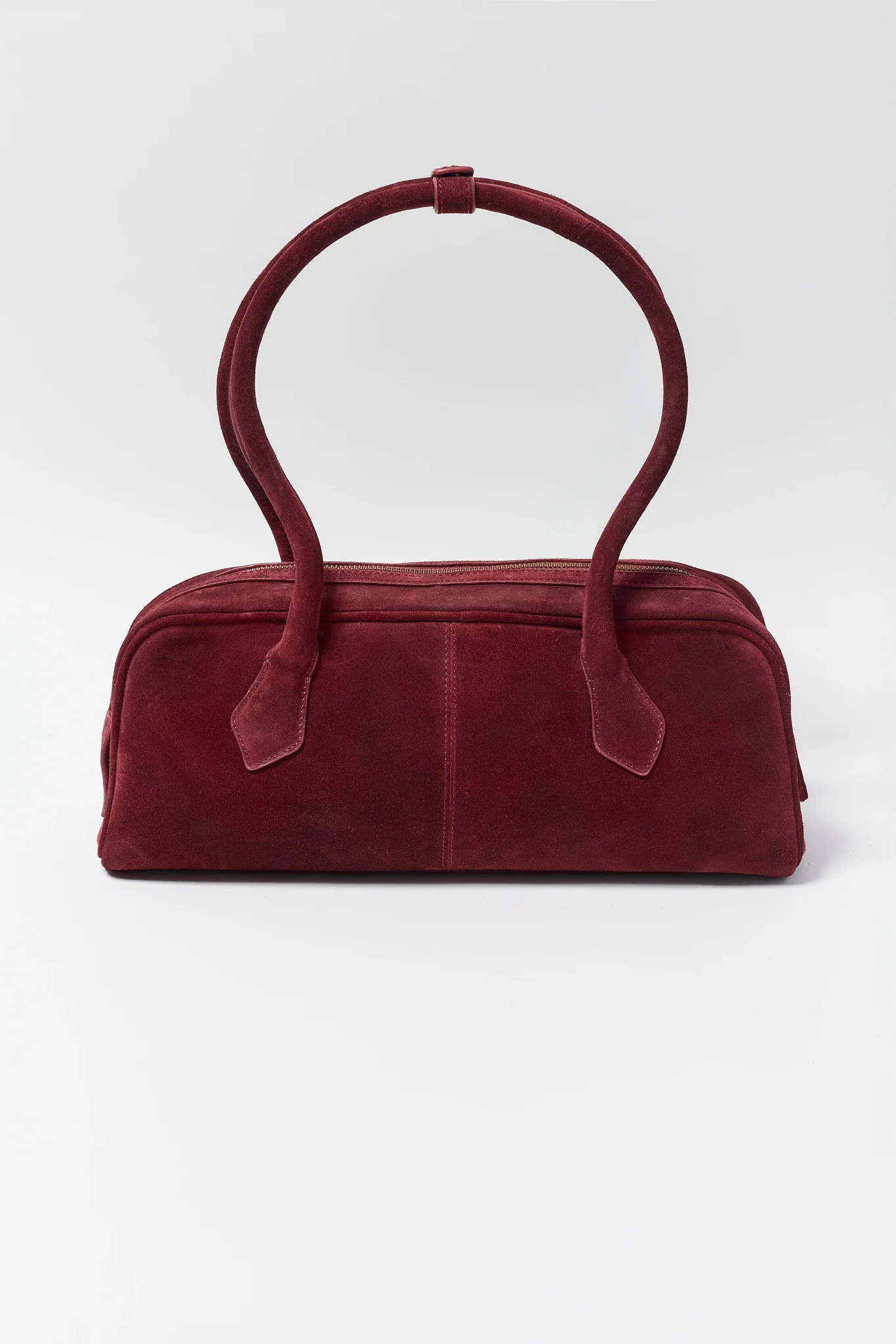 Burgundy Suede Long Handle Shoulder Bag | Avara