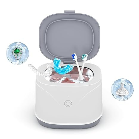 Ultrasonic Retainer Cleaner, Portable Dentures Cleaner Machine with 7.5OZ 46KHz, ATCKIT Dental Cl... | Amazon (US)