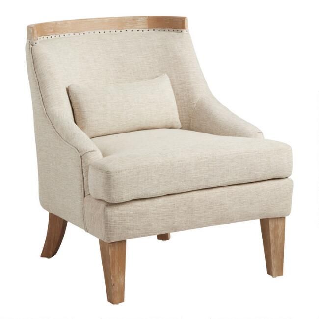 Exposed Wood Ruth Upholstered Chair | World Market