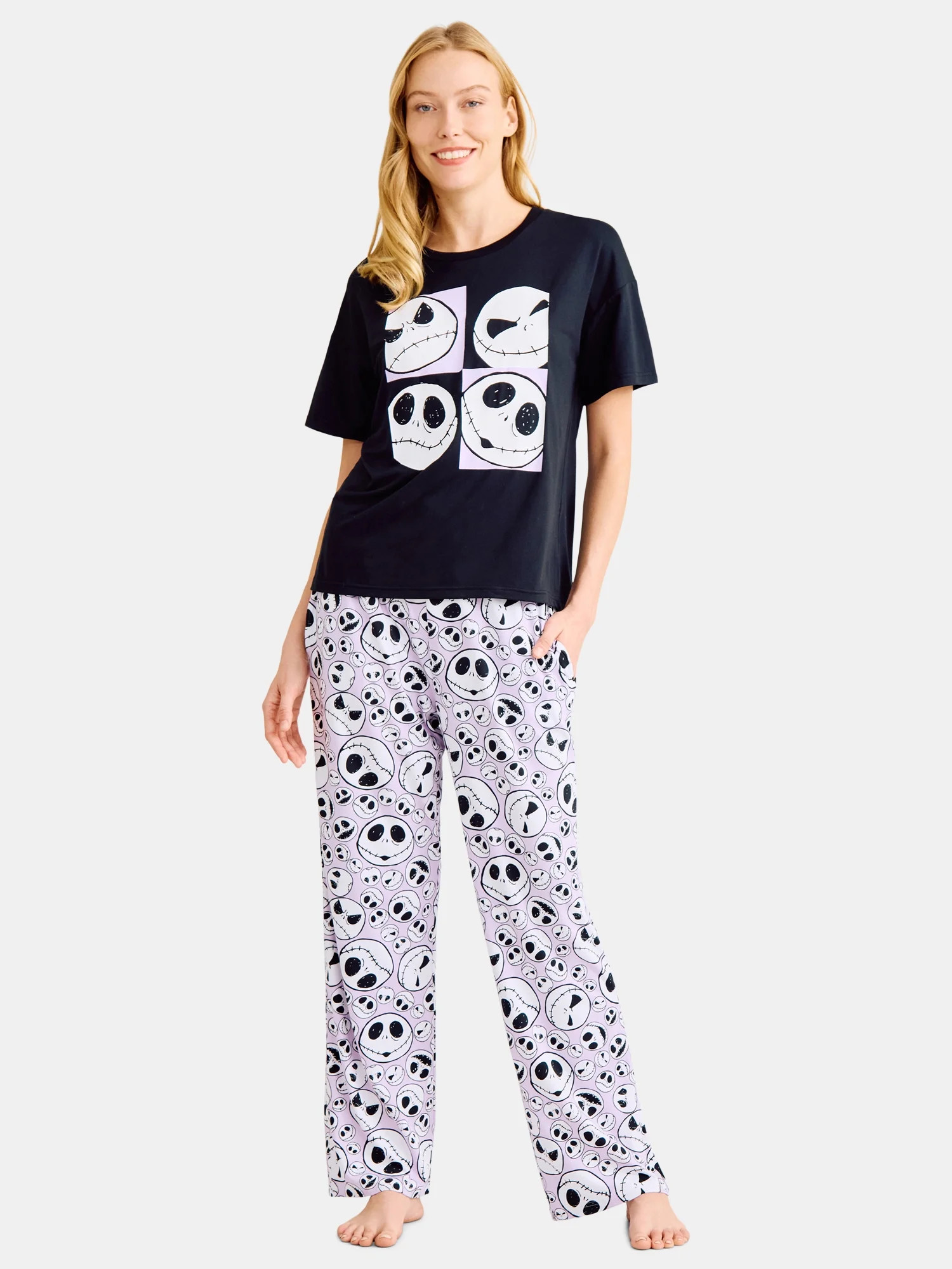 Nightmare Before Christmas Women's Oversized Tee and Pants Pajama Set, 2-Piece, Sizes XS-3X | Walmart (US)