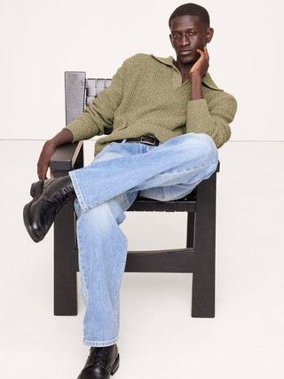 Chunky Cotton-Blend Sweater Polo Shirt | Banana Republic (US)