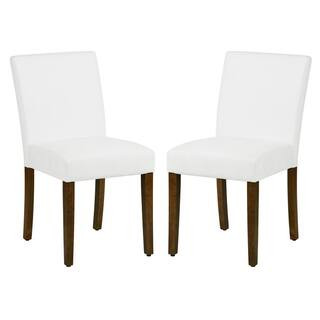 Homy Casa Lowe White Upholstered Dining Chairs(Set of 2) LOWE WH - The Home Depot | The Home Depot