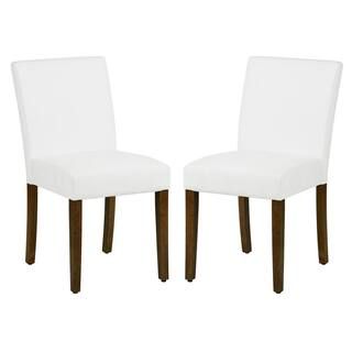 Homy Casa Lowe White Upholstered Dining Chairs(Set of 2) LOWE WH - The Home Depot | The Home Depot