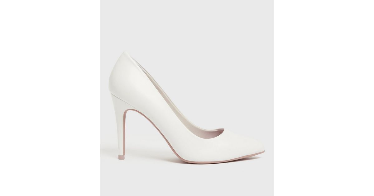 White Leather-Look Pointed Stiletto Court Shoes
						
						Add to Saved Items
						Remove from... | New Look (UK)