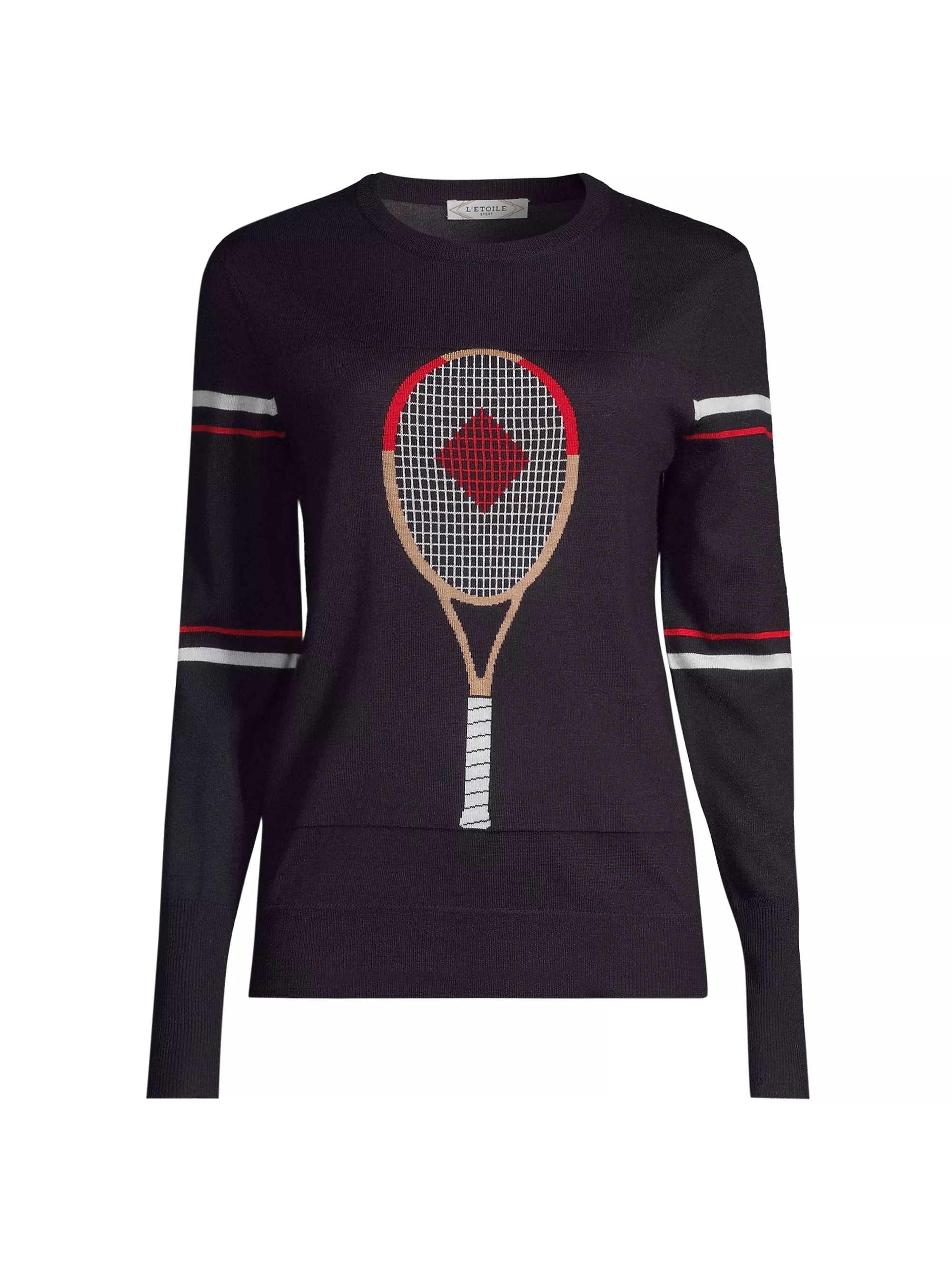 Racquet Wool Intarsia Knit Sweater | Saks Fifth Avenue