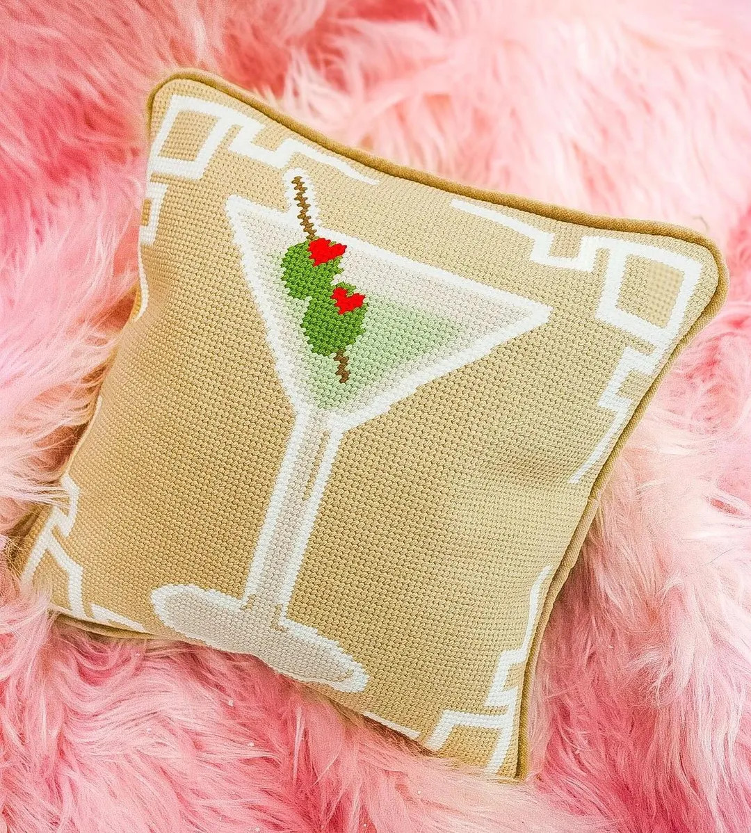 Dirty Martini Needlepoint Pillow - Etsy | Etsy (US)