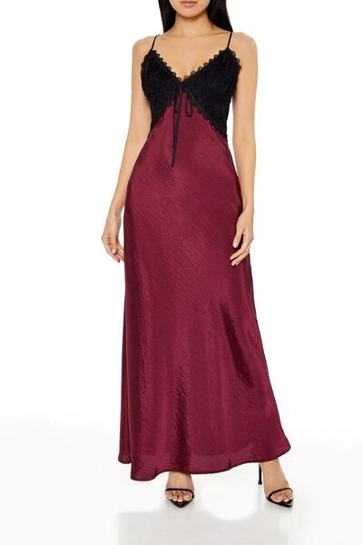 Two-Tone Maxi Slip Dress | Forever 21