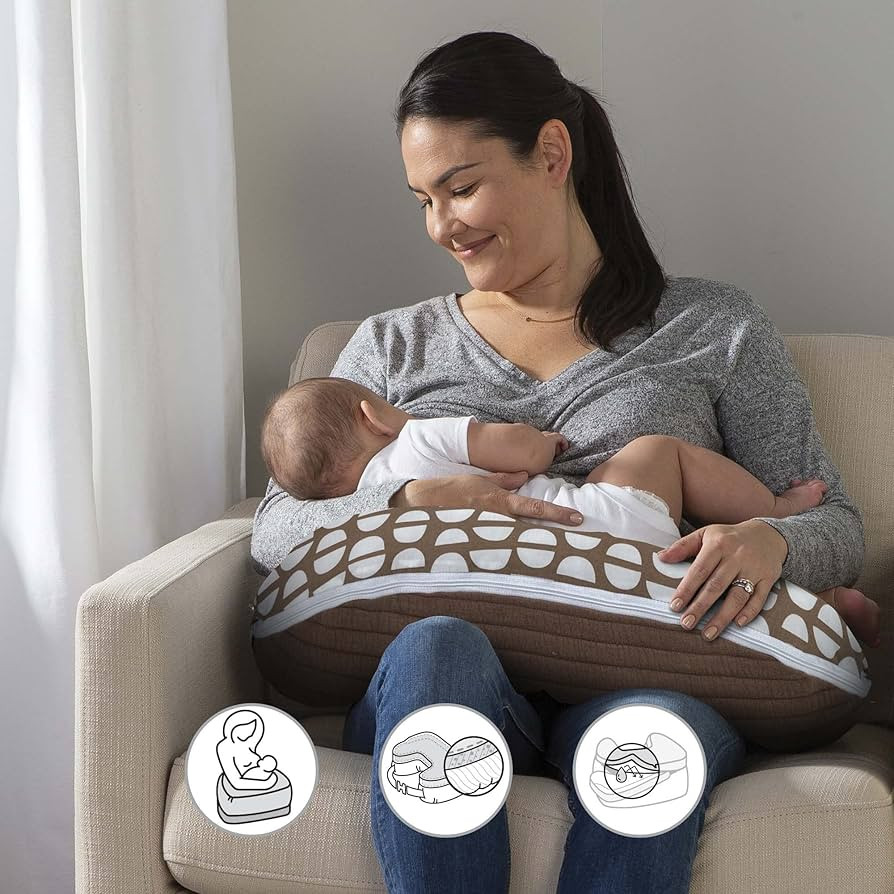 Boppy Nursing Pillow Best Latch, Mocha Half Domes, Created with Lactation Consultant, Firm Contou... | Amazon (US)