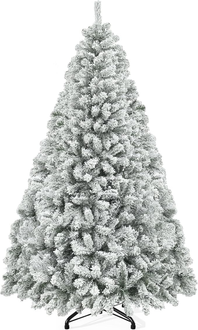 YITAHOME Snow Flocked Artificial Full Christmas Tree, 7.5ft Christmas Pine Tree with 1346 Branch ... | Amazon (US)