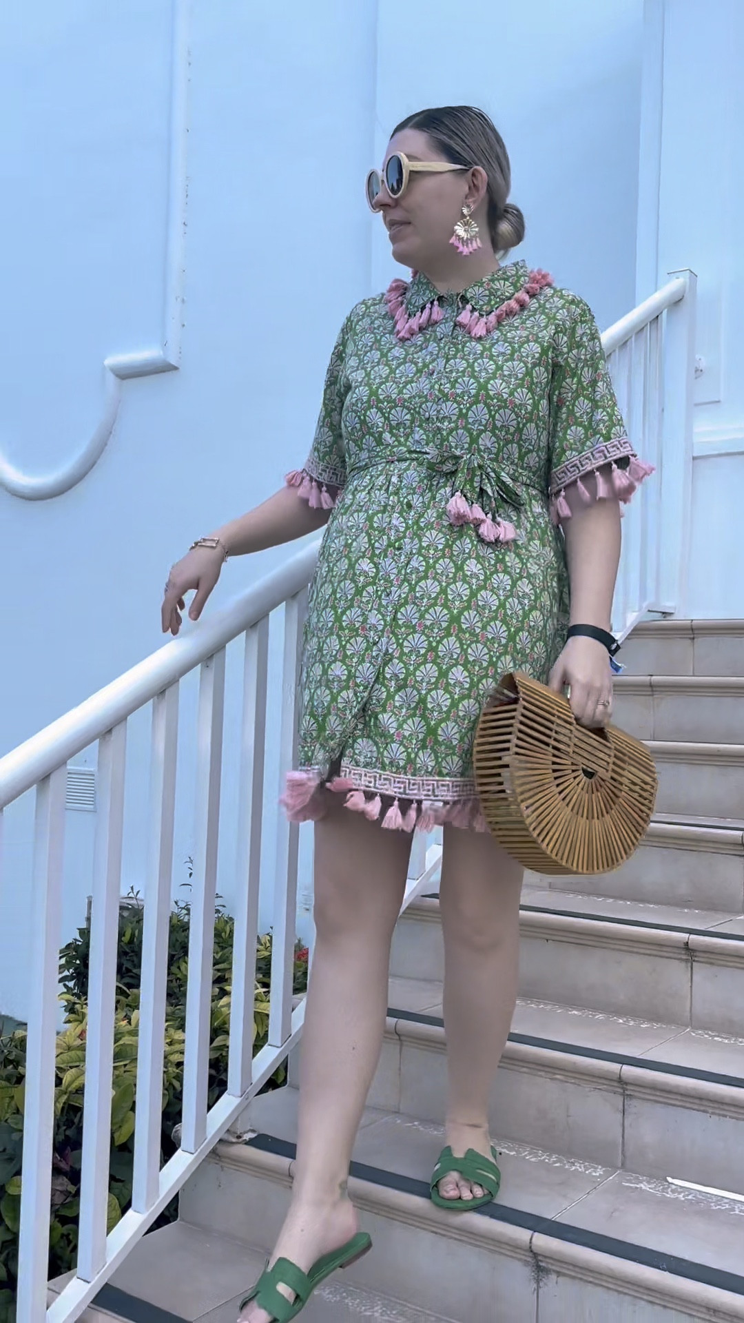 Thrilled to have found this dress second hand and found the perfect opportunity to wear it (breakfast on vacation.) I wish all clothing had tassel trims on them. 

#LTKWatchNow #LTKItBag #LTKShoeCrush