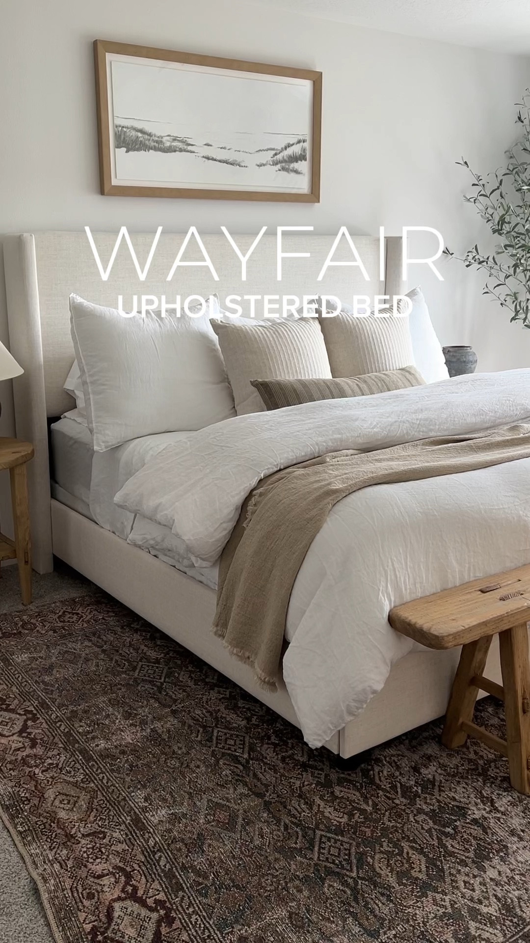 Hanson Upholstered Wingback Bed curated on LTK
