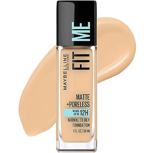 Maybelline Fit Me Matte + Poreless Liquid Oil-Free Foundation Makeup, Warm Nude, 1 Count (Packaging May Vary) | Amazon (US)
