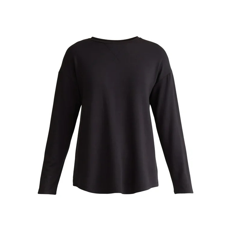 Time and Tru Women's Super Soft Tunic Top with Long Sleeves, Sizes S-XXXL | Walmart (US)