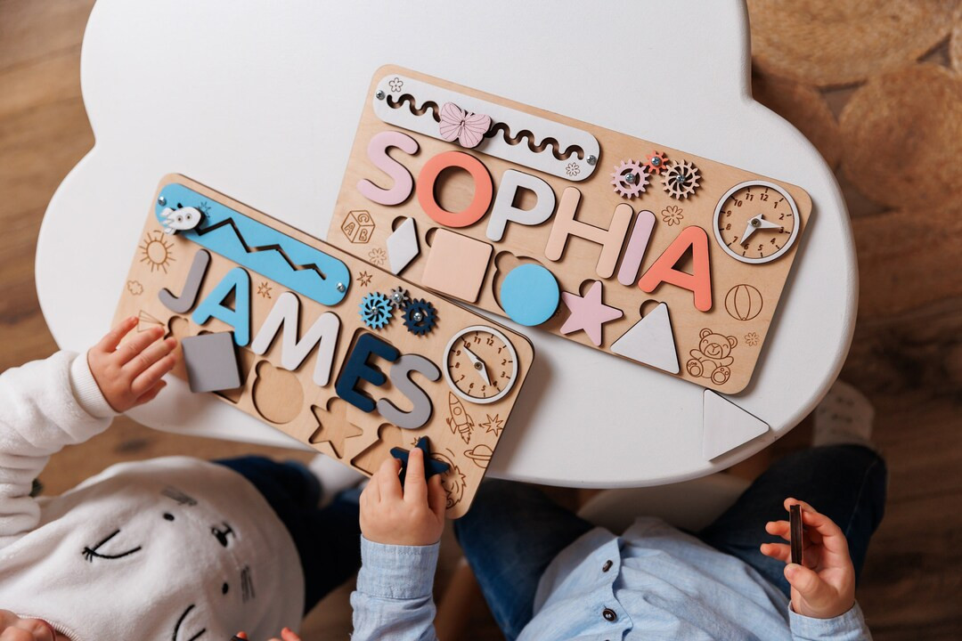 Name Puzzle Board for Toddler, 1st Birthday Gift, 2nd Birthday Gift, Baby Boy Busy Board, Baby Gi... | Etsy (US)