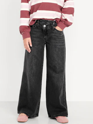 Super Baggy Wide-Leg Crossover Jeans for Girls | Old Navy (US)