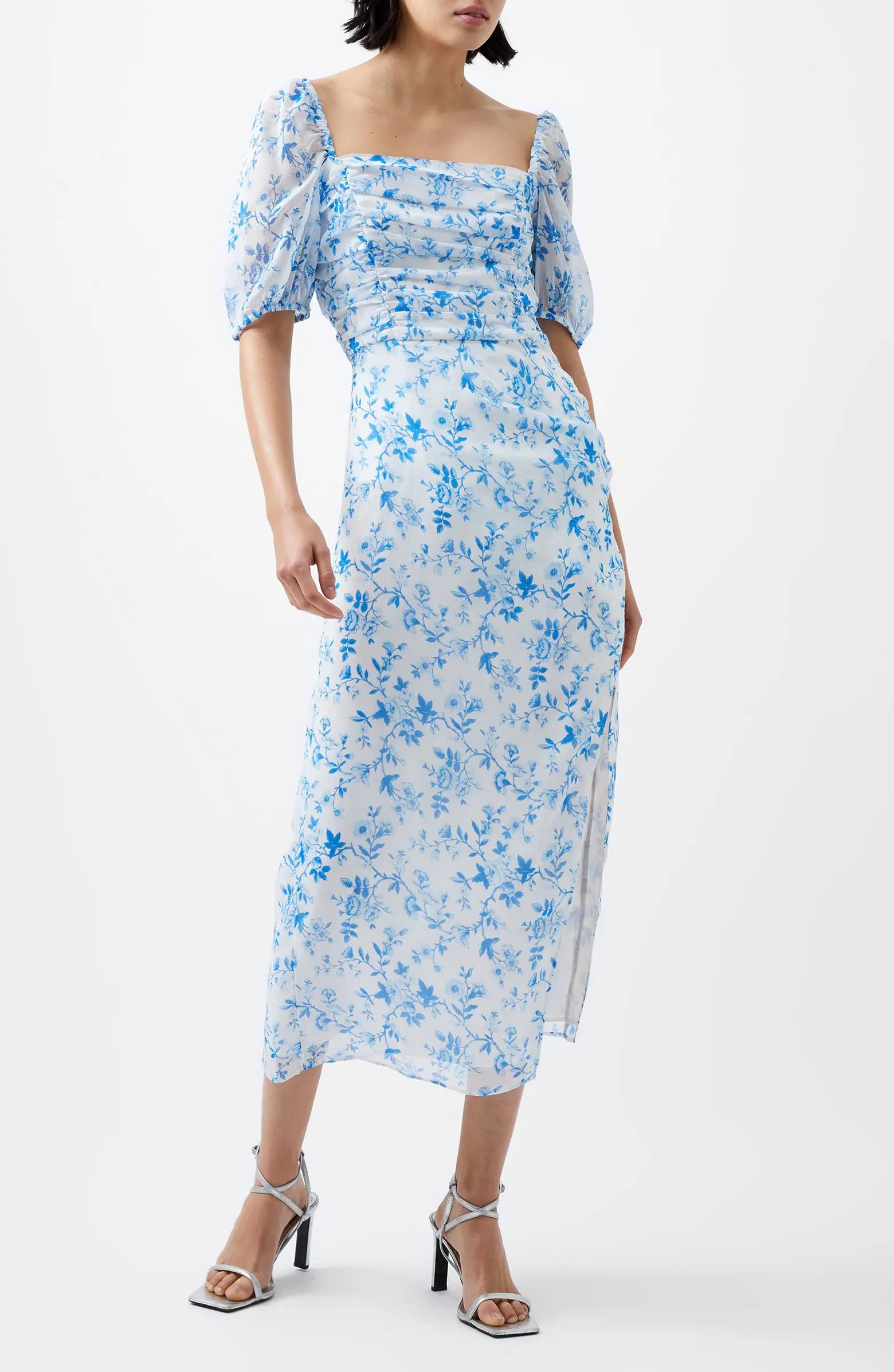 Catrina Floral Ruched Midi Dress | Nordstrom