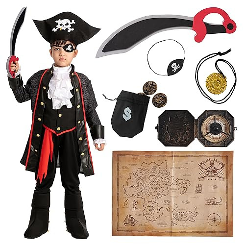 Spooktacular Creations Pirate Costume for Kids, Boy Captain Pirate Costume for Halloween | Amazon (US)