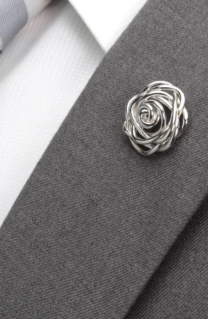 Sterling Silver Rose Lapel Pin | Nordstrom