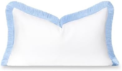 Hofdeco Premium Coastal Grandmillennial Patio Indoor Outdoor Lumbar Pillow Cover Only, 12"x20" Wa... | Amazon (US)