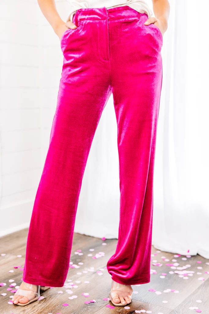 Under Control Magenta Pink Velvet Pants | The Mint Julep Boutique